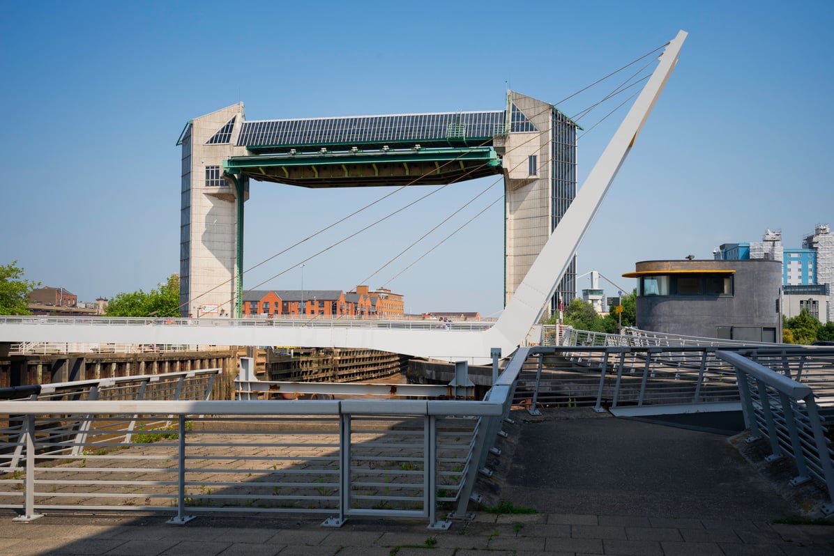 River Hull tidal surge barrier in readiness for emergency use. Hull, UK.